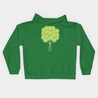 Green Lime Citrus Balloons Kids Hoodie